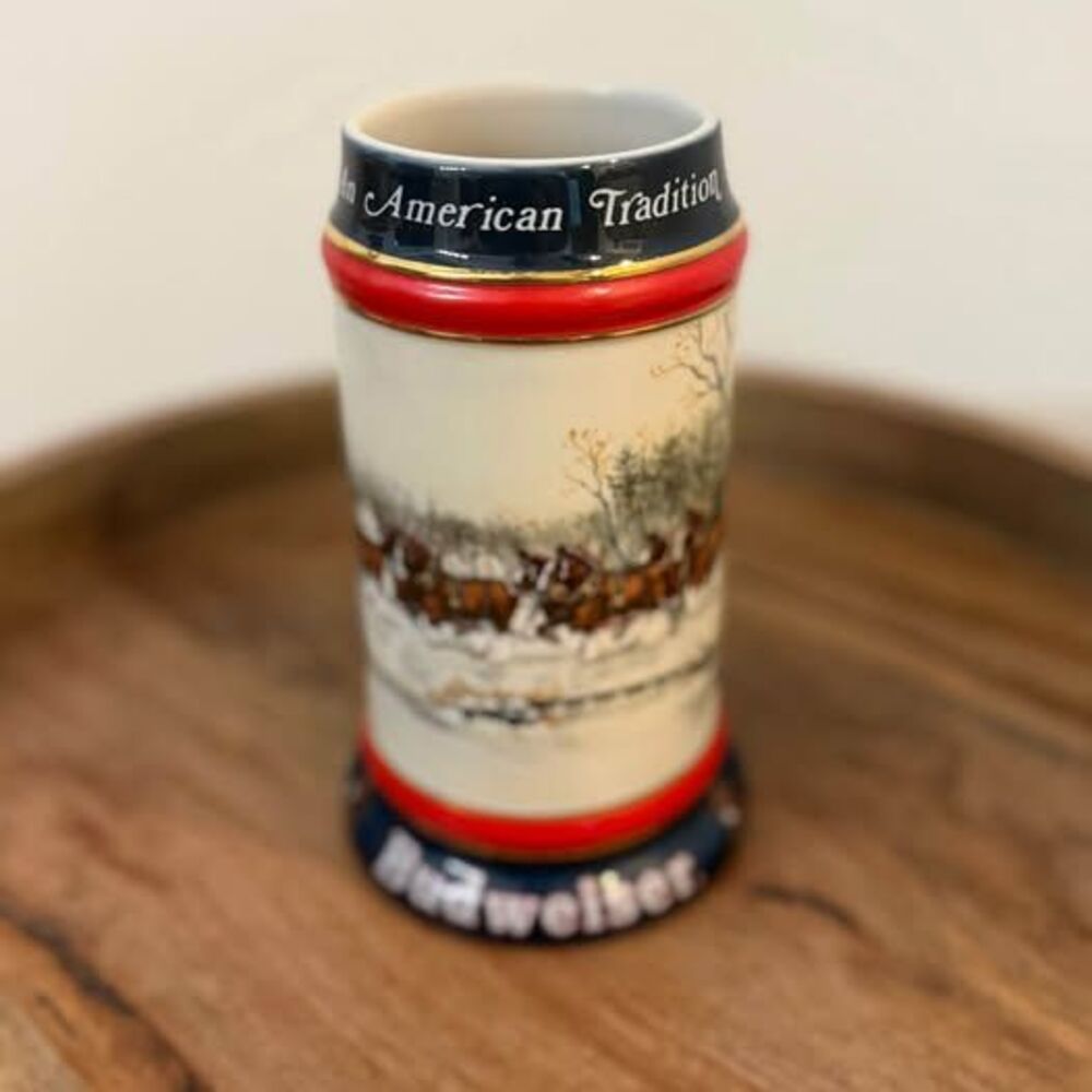 1990 Budweiser Holiday Beer Stein